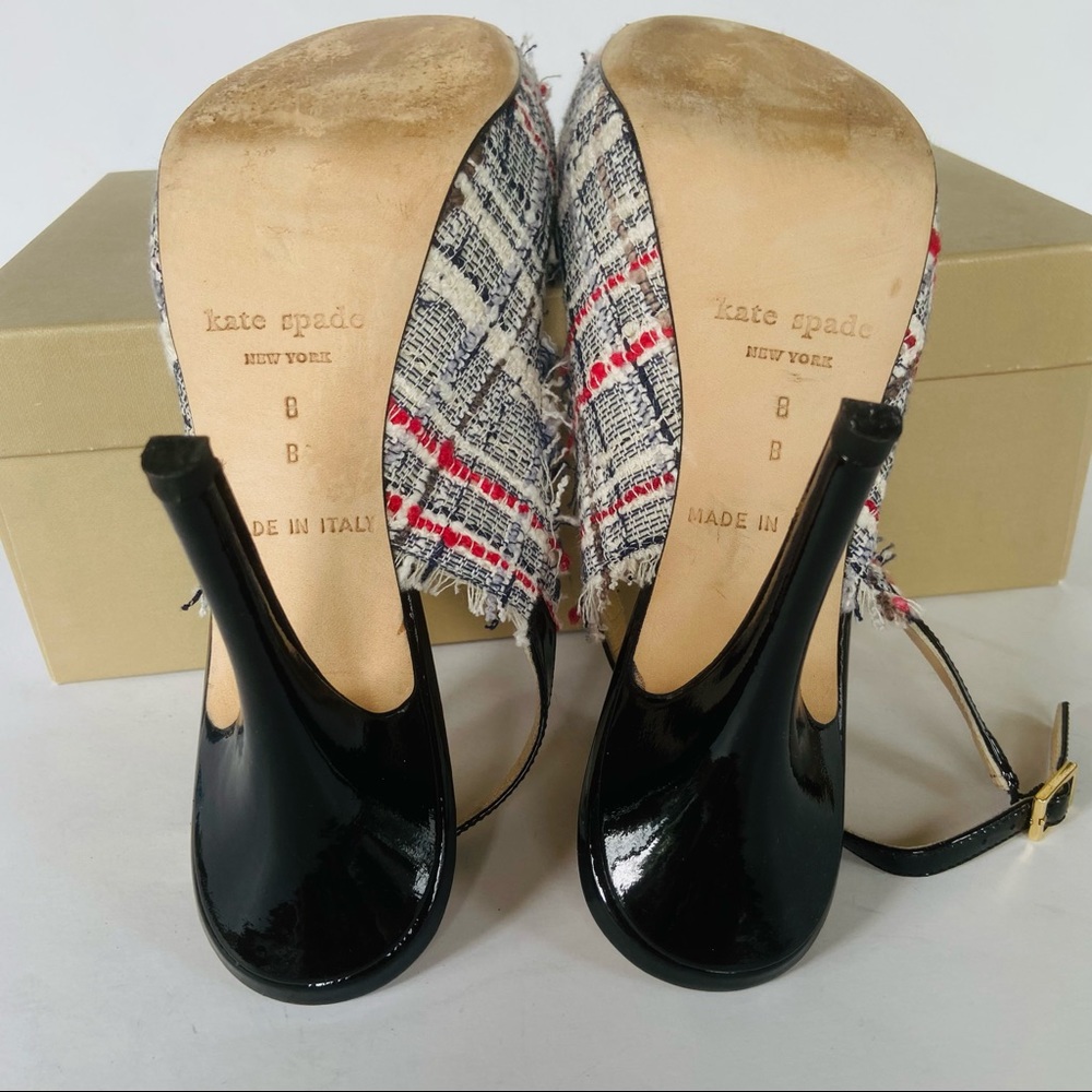 Kate Spade black white tweed heels  8 - Picture 14 of 15